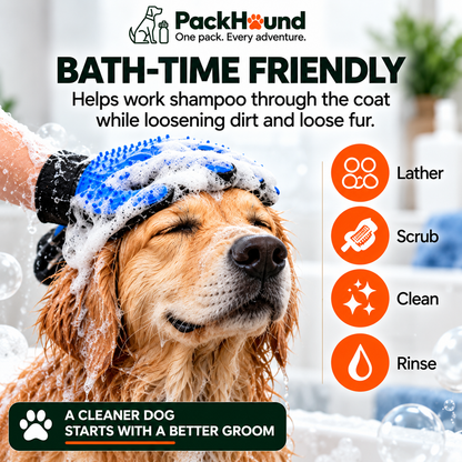 PackHound GentleGroom Bath & Deshedding Glove