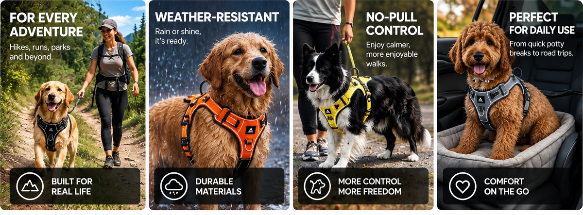 PackHound Reflective No-Pull Adventure Harness