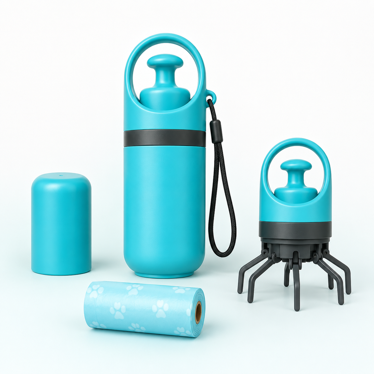 PackHound 8-Claw Dog Pooper Scooper with Built-In Bag Dispenser