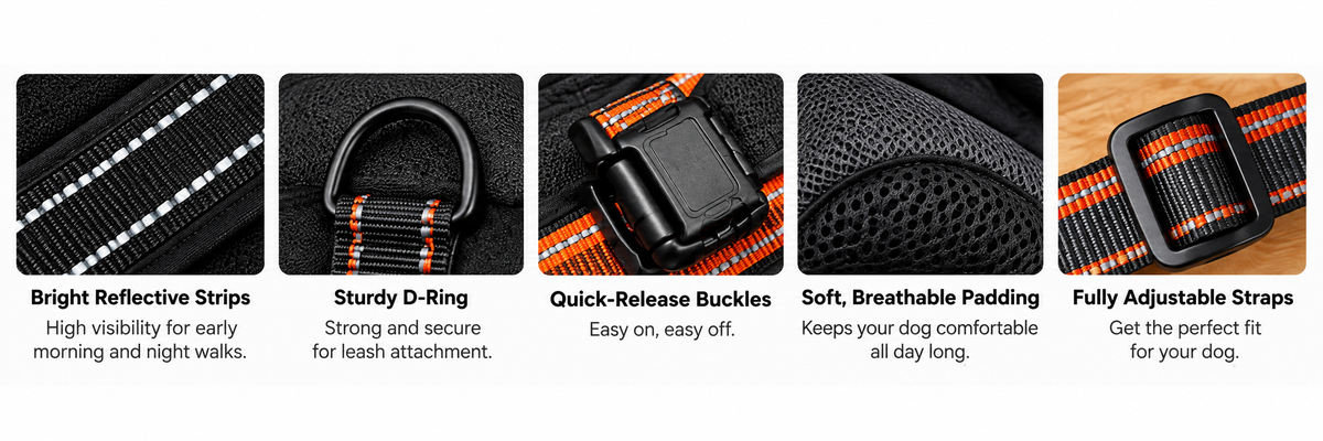 PackHound Reflective No-Pull Adventure Harness